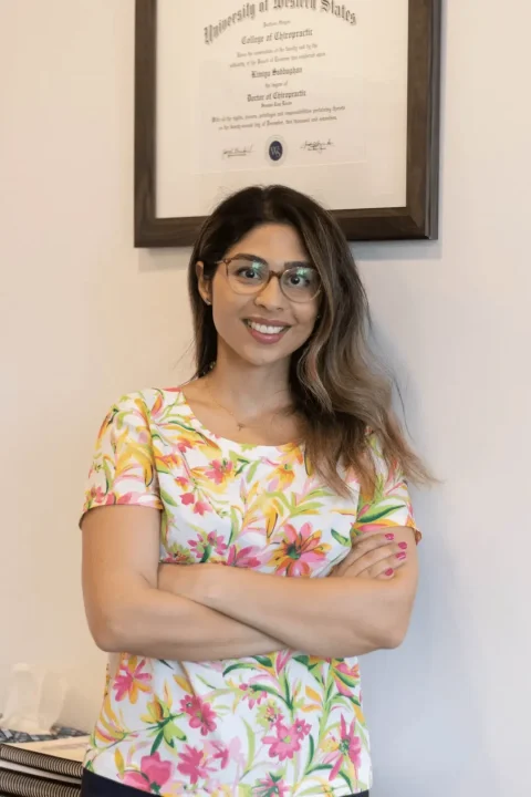 Dr. Kimiya Sabbaghan is out lead chiropractor at Fulcrum body wellness clinic.