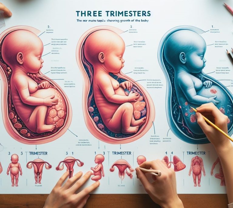 Pregnancy is divided into three trimesters called the first, second and third.